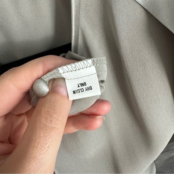 Kay Unger Silk Deep Champagne Taupe Cape Long Sleeved Evening Dress Size 12 - Picture 11 of 11